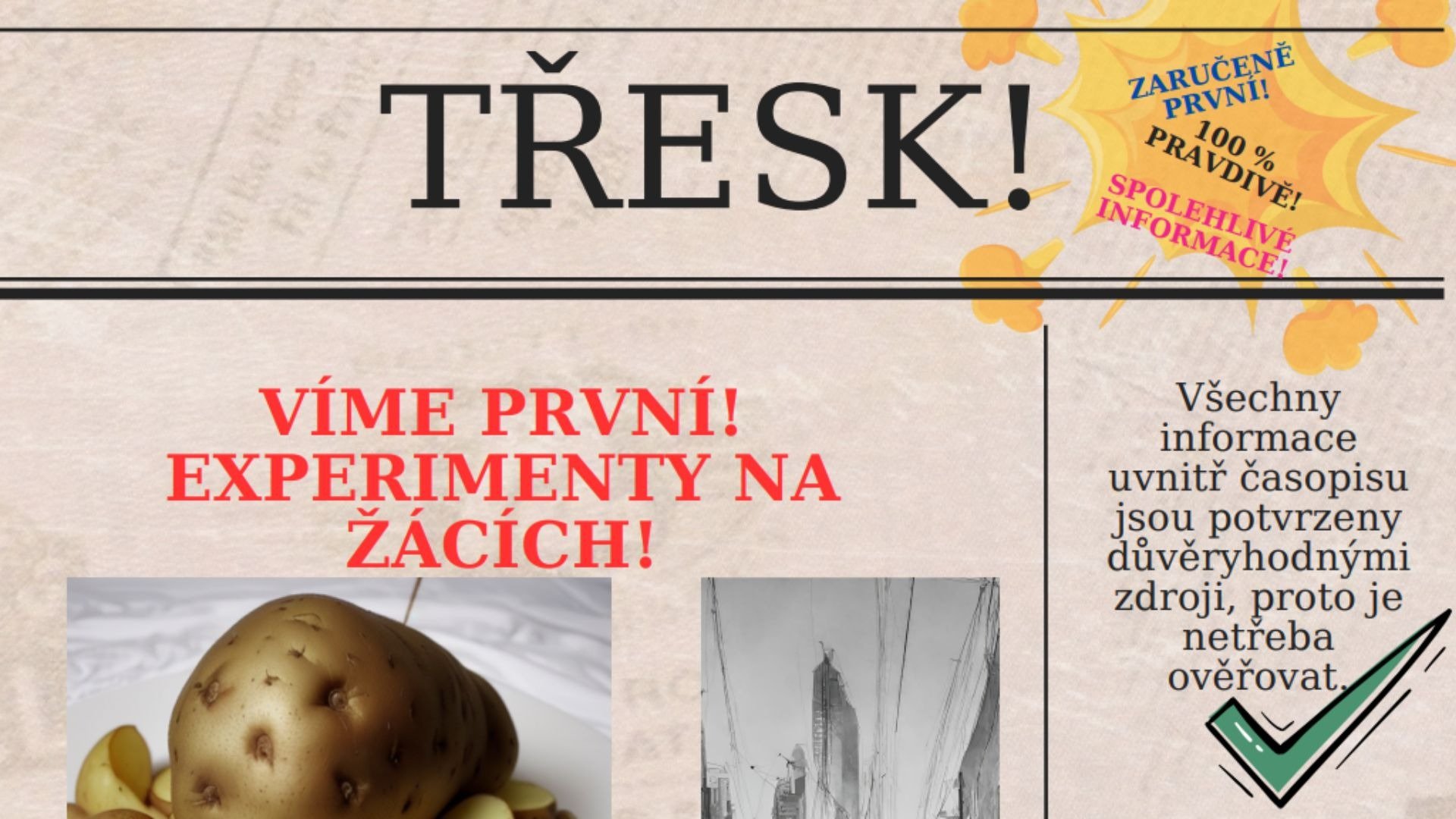 Bulvár versus seriózní tiskovina: ZŠ Ostrava-Poruba poukazuje na téma fake news ve studentském magazínu